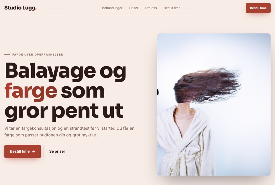 Nettside for frisør